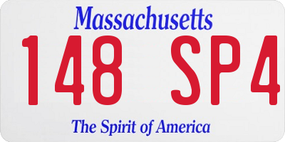MA license plate 148SP4