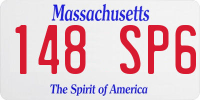 MA license plate 148SP6