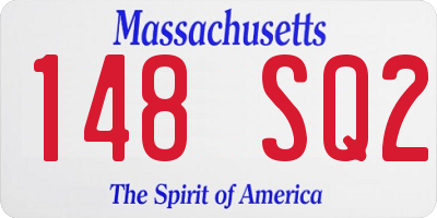 MA license plate 148SQ2