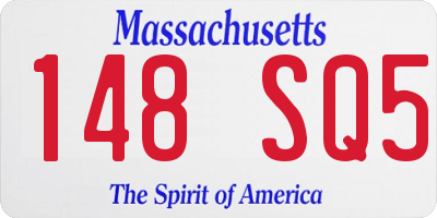 MA license plate 148SQ5