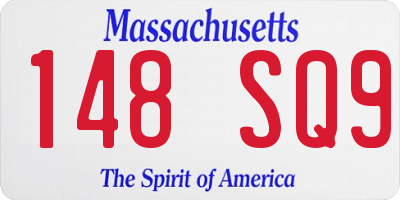 MA license plate 148SQ9