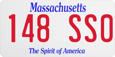 MA license plate 148SS0