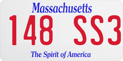 MA license plate 148SS3