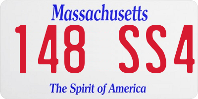 MA license plate 148SS4
