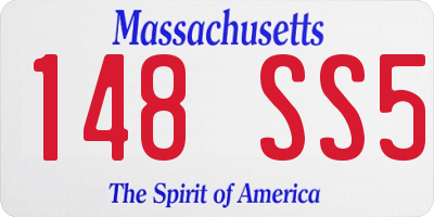 MA license plate 148SS5