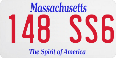 MA license plate 148SS6