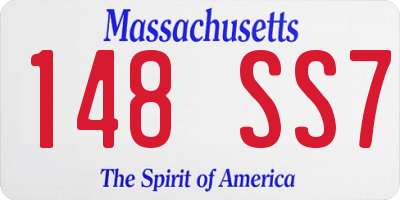MA license plate 148SS7