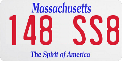 MA license plate 148SS8