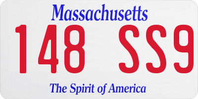 MA license plate 148SS9