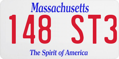 MA license plate 148ST3