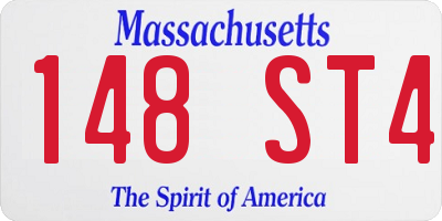 MA license plate 148ST4
