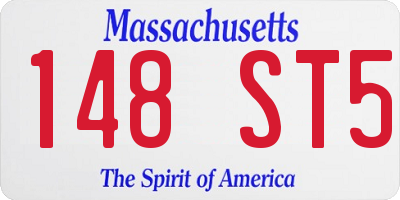 MA license plate 148ST5