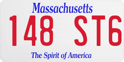 MA license plate 148ST6