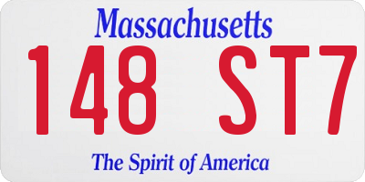 MA license plate 148ST7