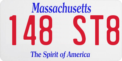 MA license plate 148ST8