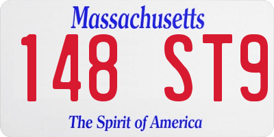 MA license plate 148ST9