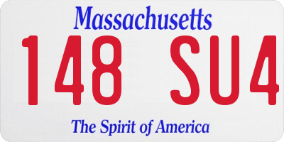 MA license plate 148SU4