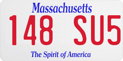 MA license plate 148SU5