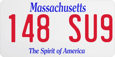 MA license plate 148SU9