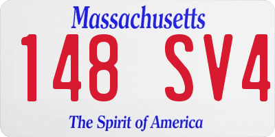 MA license plate 148SV4