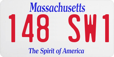MA license plate 148SW1