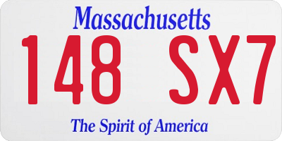 MA license plate 148SX7