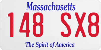MA license plate 148SX8