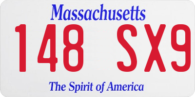 MA license plate 148SX9