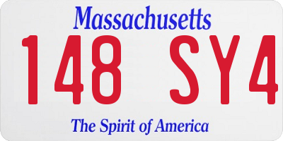 MA license plate 148SY4