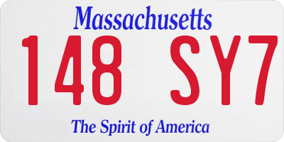 MA license plate 148SY7