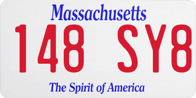 MA license plate 148SY8