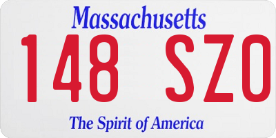 MA license plate 148SZ0
