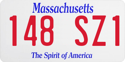 MA license plate 148SZ1