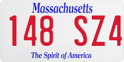 MA license plate 148SZ4