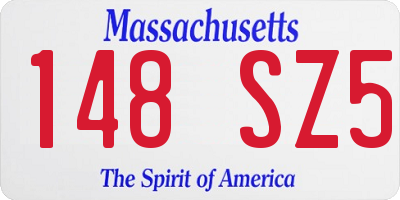 MA license plate 148SZ5