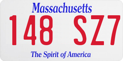 MA license plate 148SZ7