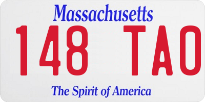MA license plate 148TA0