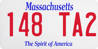 MA license plate 148TA2