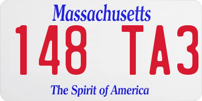 MA license plate 148TA3