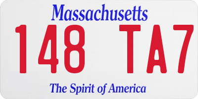 MA license plate 148TA7