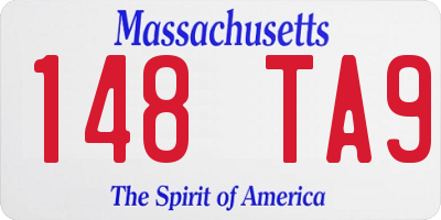 MA license plate 148TA9