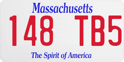 MA license plate 148TB5