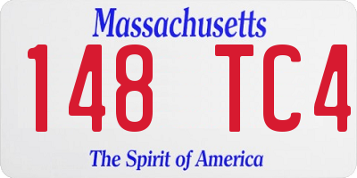 MA license plate 148TC4