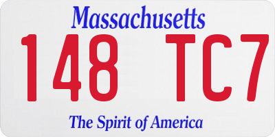 MA license plate 148TC7