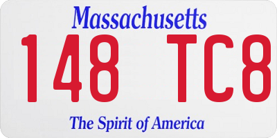 MA license plate 148TC8