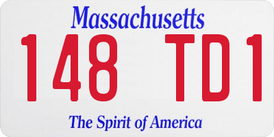 MA license plate 148TD1