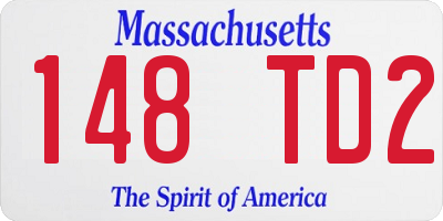 MA license plate 148TD2