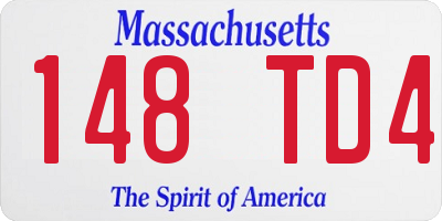 MA license plate 148TD4