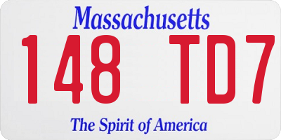 MA license plate 148TD7