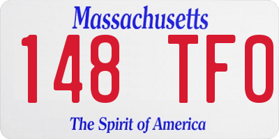 MA license plate 148TF0